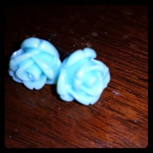 Vintage resin rose earrings